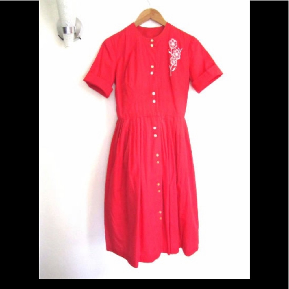 VTG 1950’s SWEET ❤️ SZ S/M Day Dress